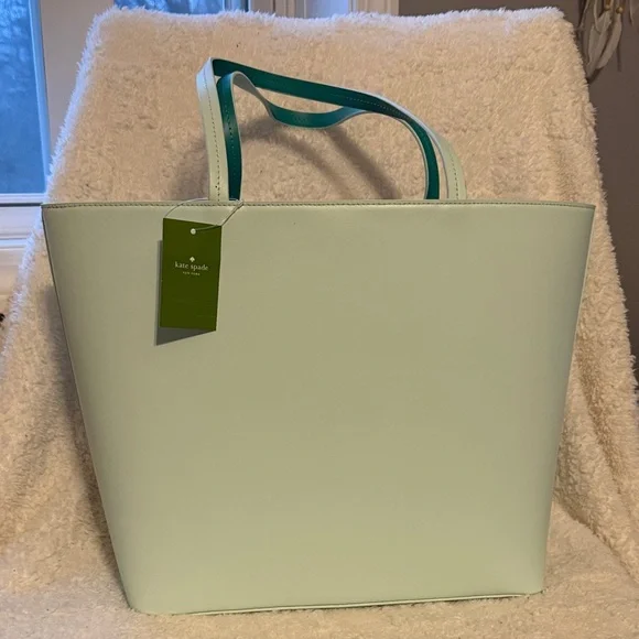 Kate Spade Light Green Tote with Cactus Design - Picture 3 of 4
